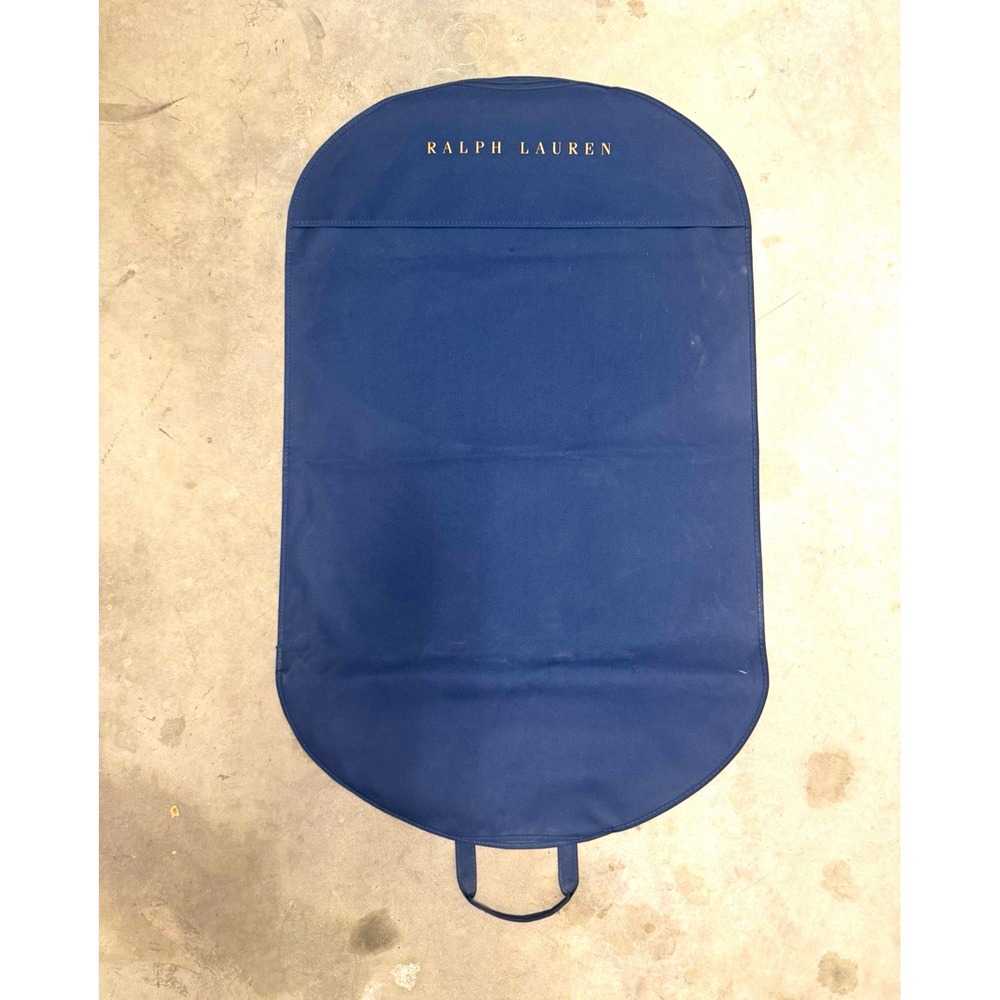 Ralph Lauren Navy Blue Canvas Garment Bag Zip Closure with Carry Handles